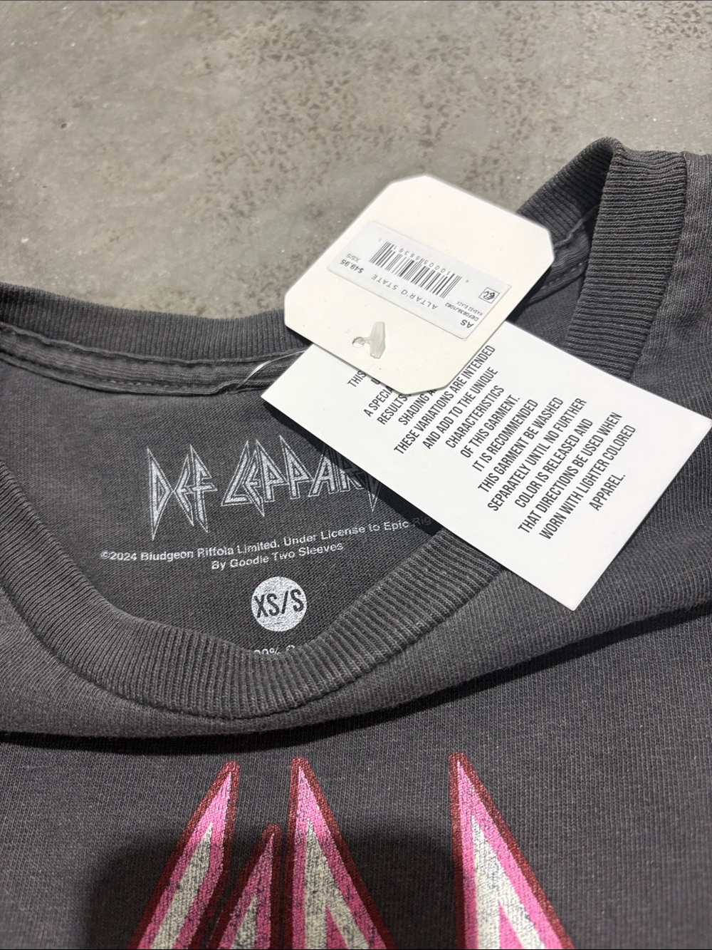 Altar'd State Black Tee with Pink Leopard Graphic and Teal Accents - Picture 3 of 4